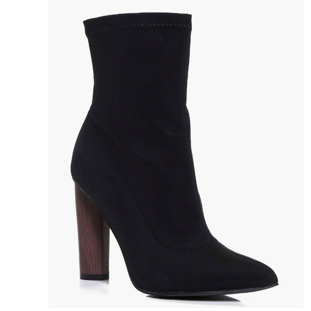 Black Stretch sock ankle bootie
